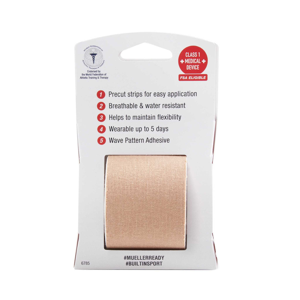 Mueller Typhoon Kinesiology Therapeutic Tape, 20 Pre-Cut I-Strips