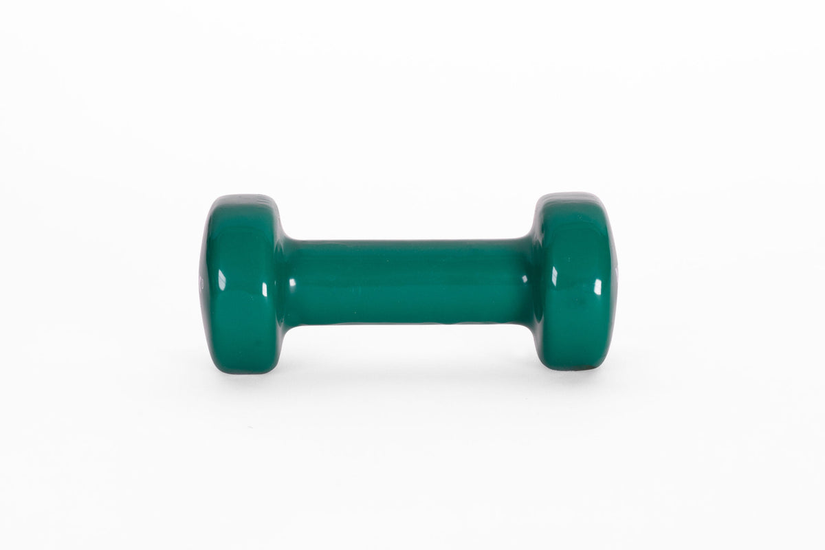 YORK 3 lb green vinyl dumbbell - front view