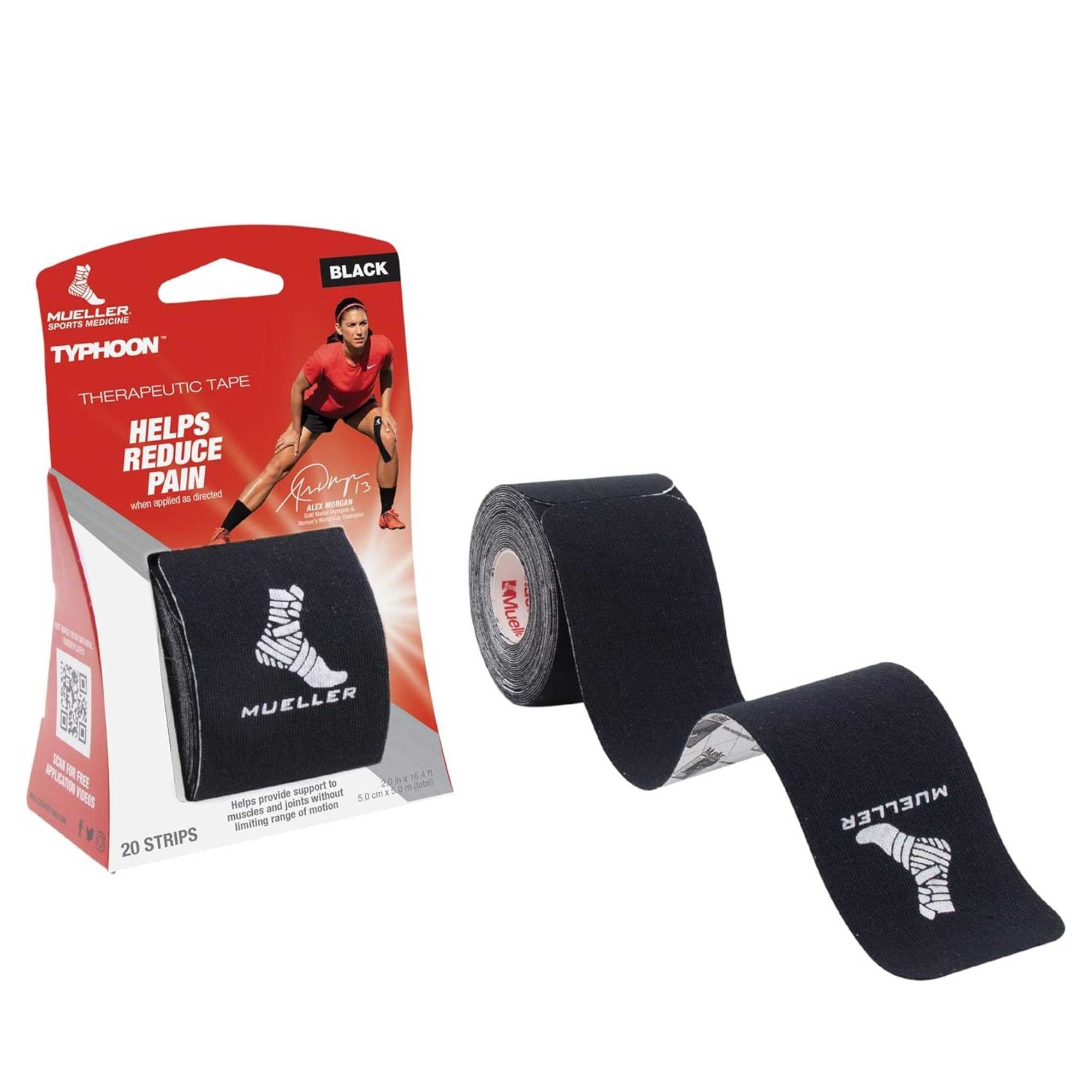 Mueller Typhoon Kinesiology Therapeutic Tape, 20 Pre-Cut I-Strips