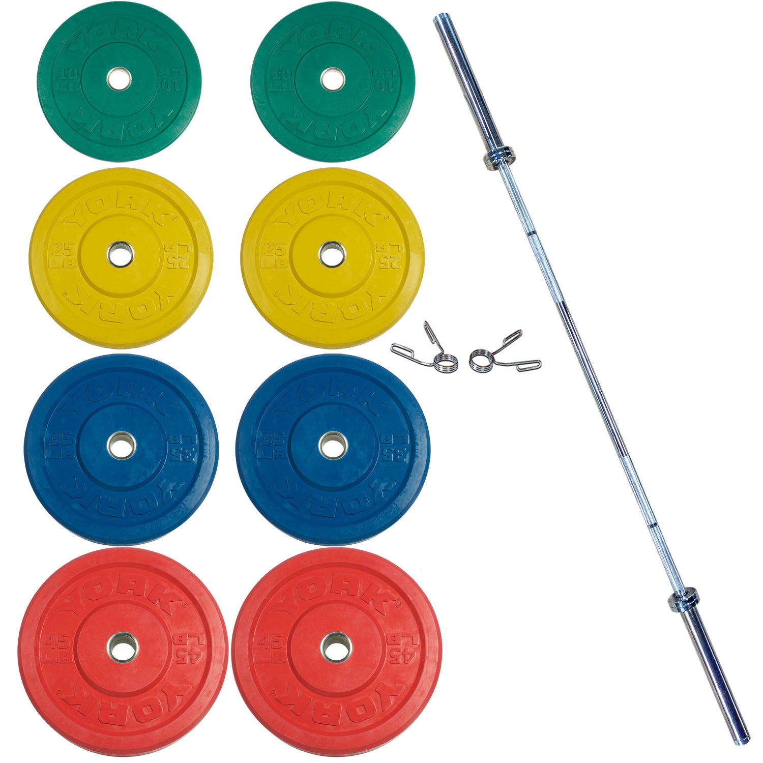 York Barbell Color Rubber Training Bumper Plate Set