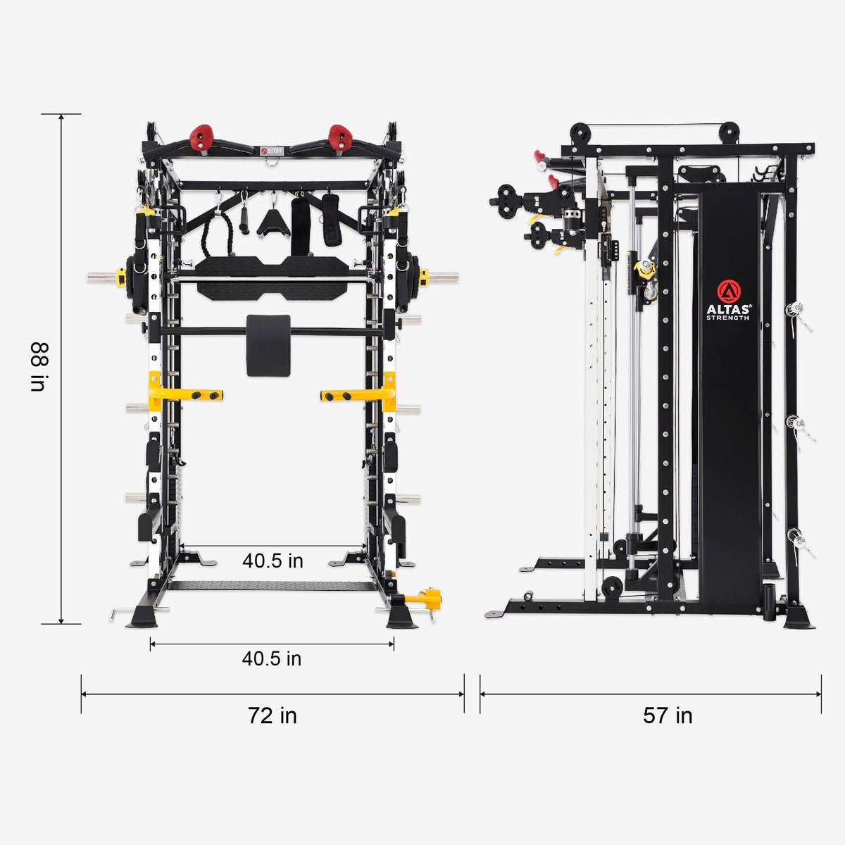 Altas Strength AL-3087B Smith Machine with Weight Stack and Pulleys