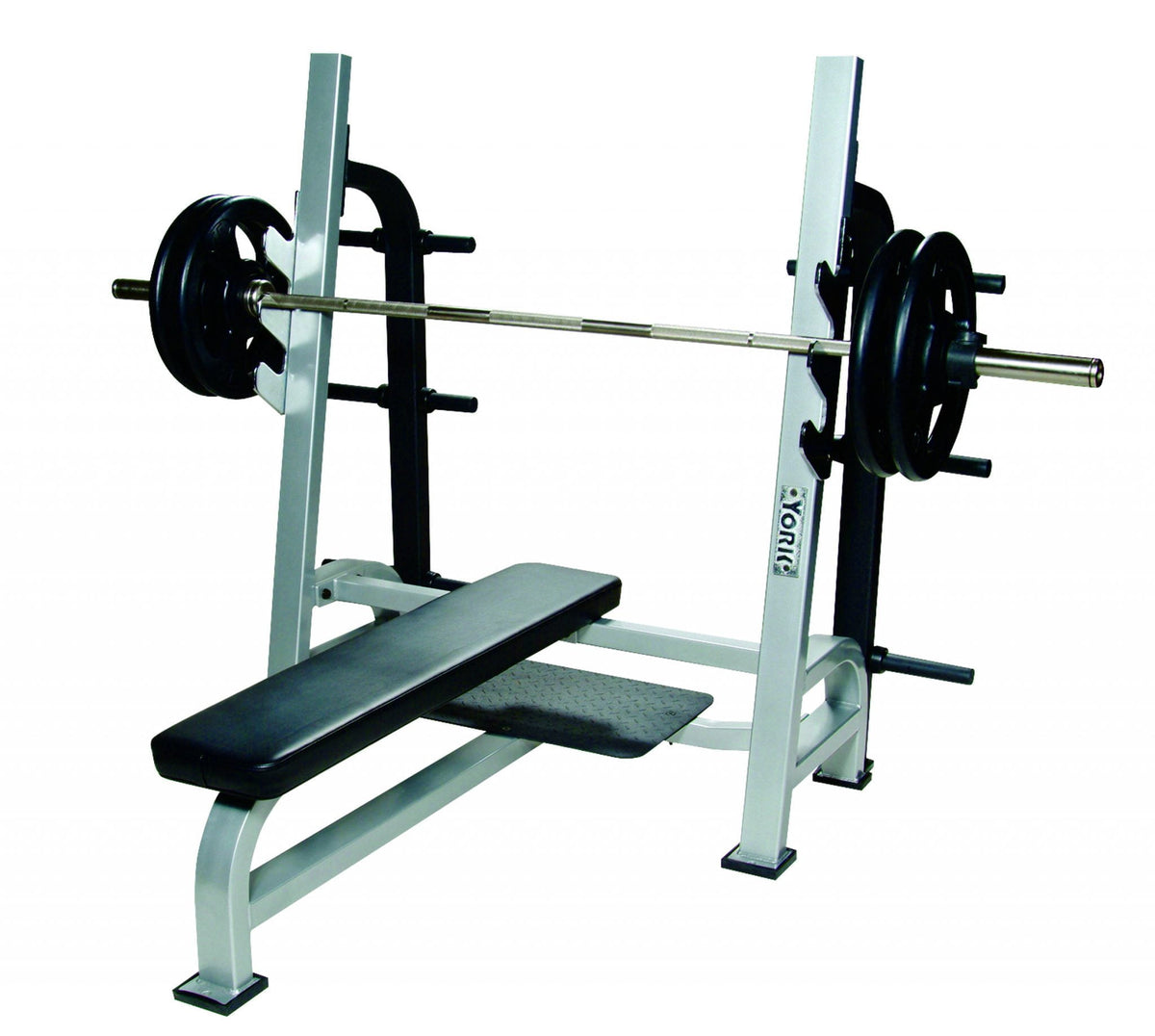 York Barbell STS Olympic Flat Bench w/ Gun Racks