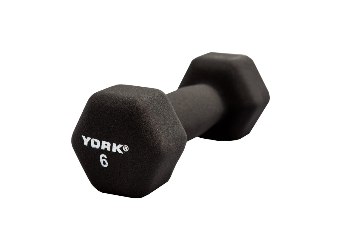 YORK&#39;s 6 lb Black Neoprene Dumbbell