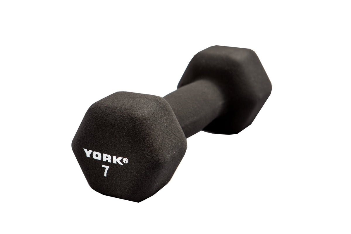YORK&#39;s 7 lb Black Neoprene Dumbbell