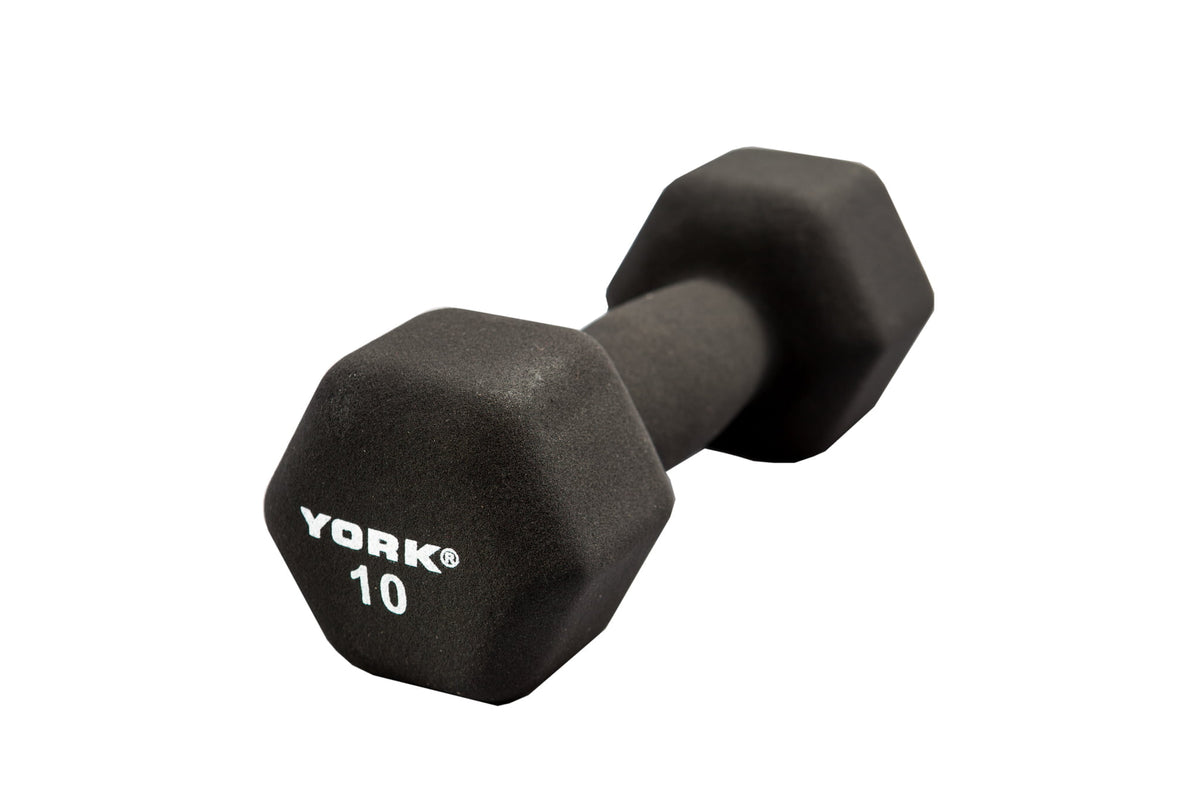 YORK&#39;s 10 lb Black Neoprene Dumbbell