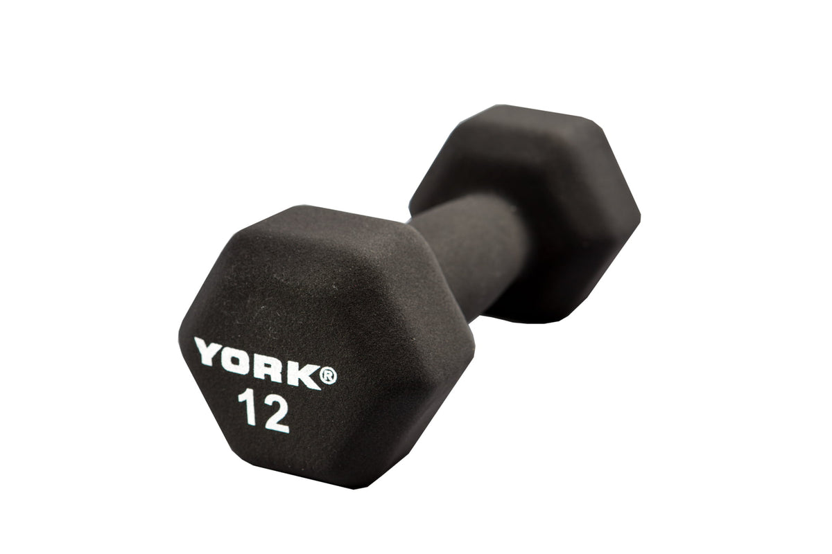 YORK&#39;s 12 lb Black Neoprene Dumbbell