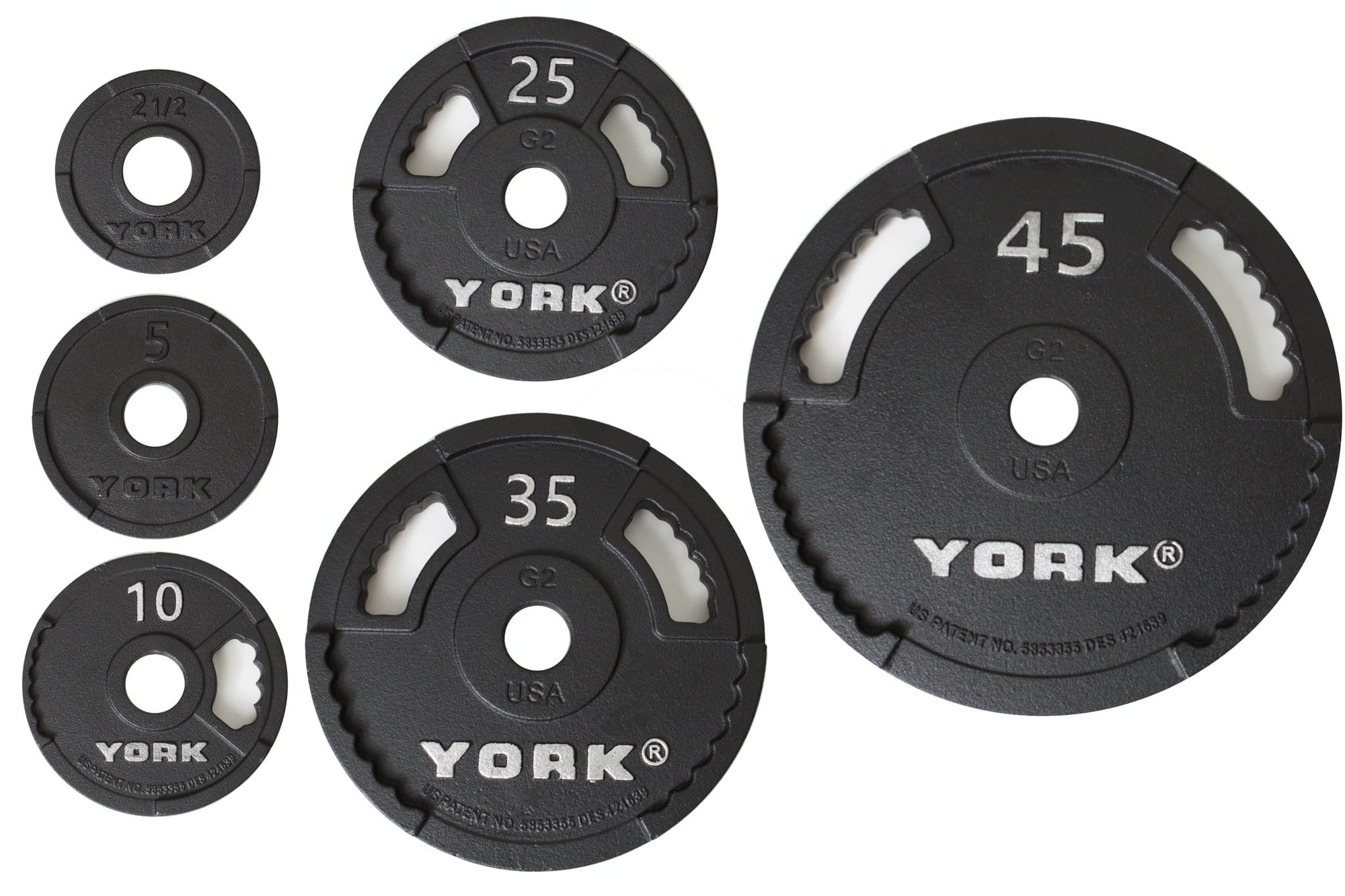 York Barbell 2″ G-2 Cast Iron Olympic Weight Plate