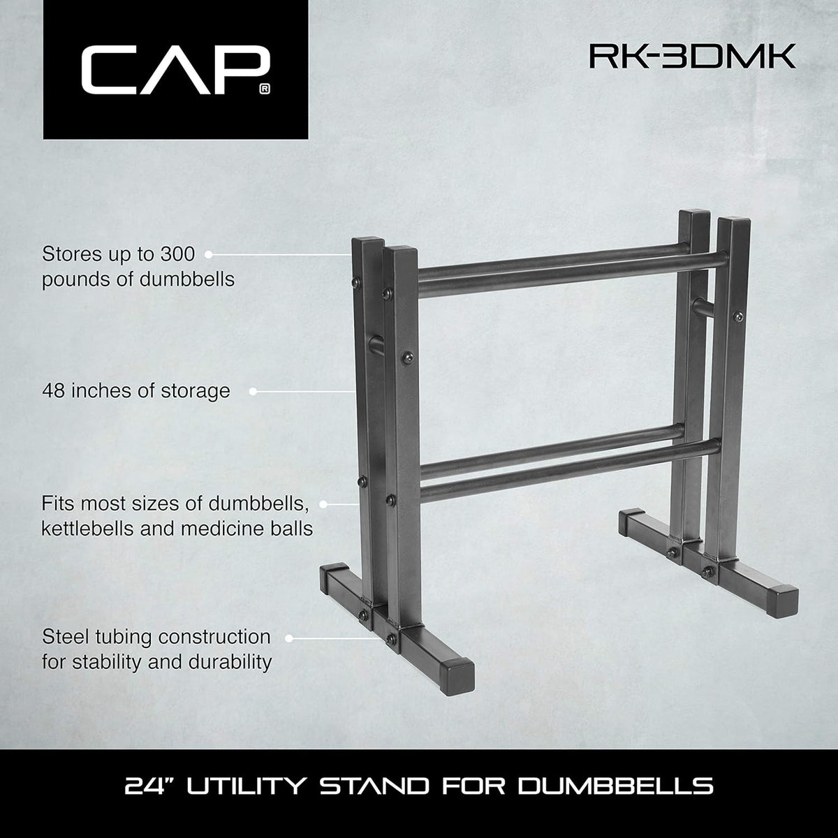 CAP Barbell 24-Inch Utility Storage Rack for Dumbbells, Medicine Balls and Kettlebells