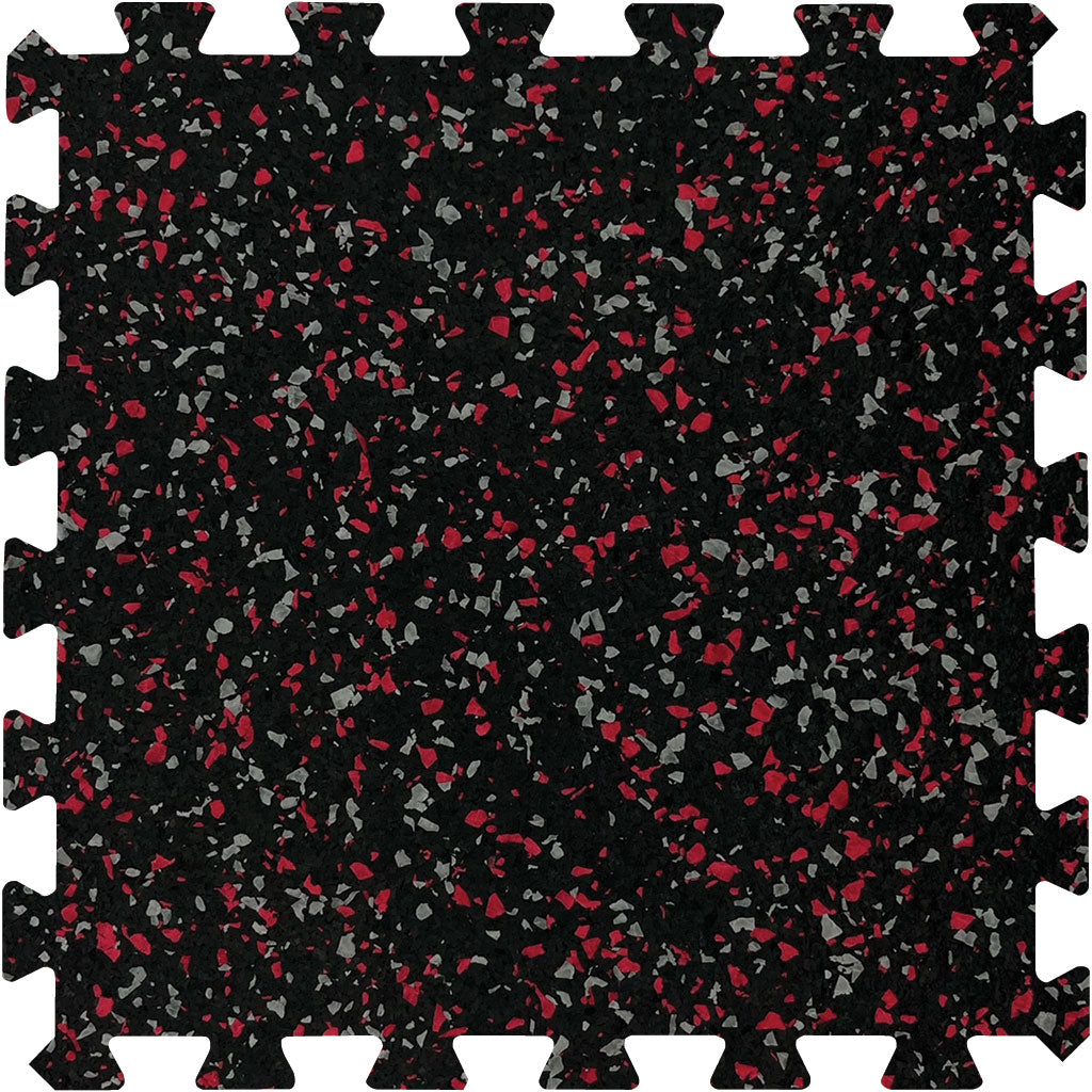 MAGMA Commercial Rubber Gym Flooring / Interlocking Tile / 8mm (5/16") / Grey / 60% Fleck / 24" x 24" / 4 Sq Ft