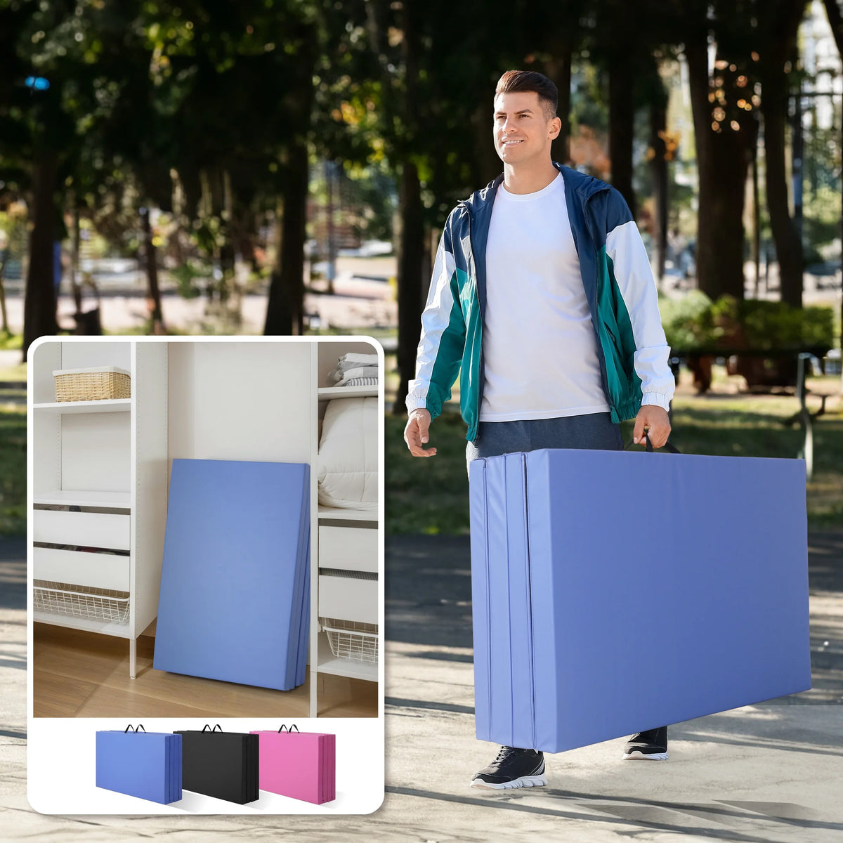 CAP Barbell Folding Exercise Mat with Carrying Handles