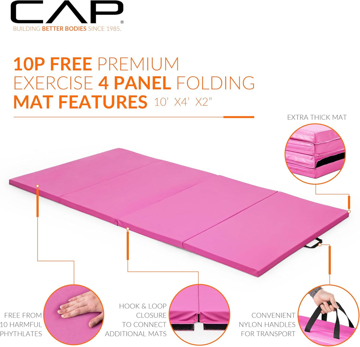 CAP Barbell Folding Exercise Mat with Carrying Handles