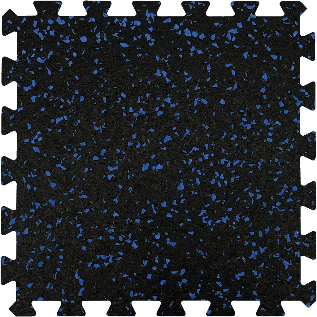 MAGMA Commercial Rubber Gym Flooring / Interlocking Tile / 8mm (5/16") / Blue / 40% Fleck / 24" x 24" / 4 Sq Ft