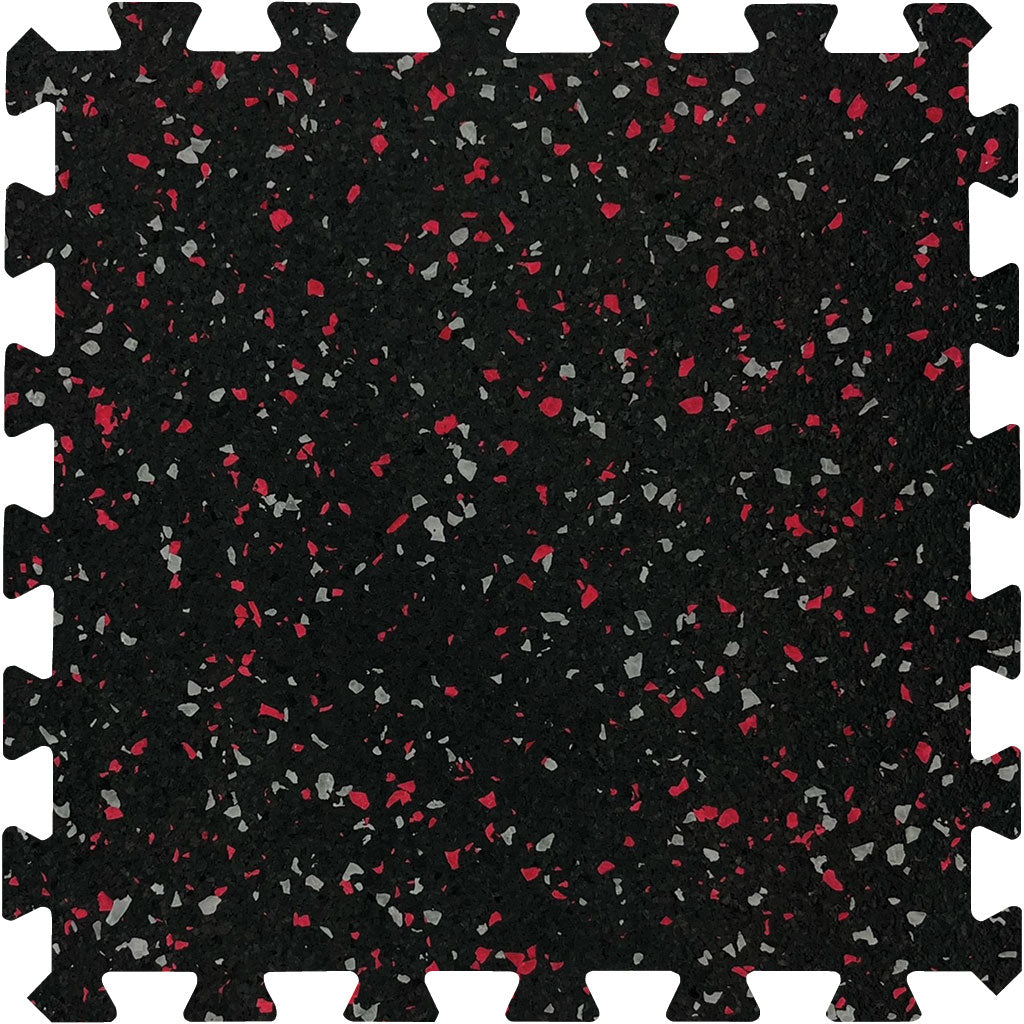 MAGMA Commercial Rubber Gym Flooring / Interlocking Tile / 8mm (5/16") / Grey / 40% Fleck / 24" x 24" / 4 Sq Ft