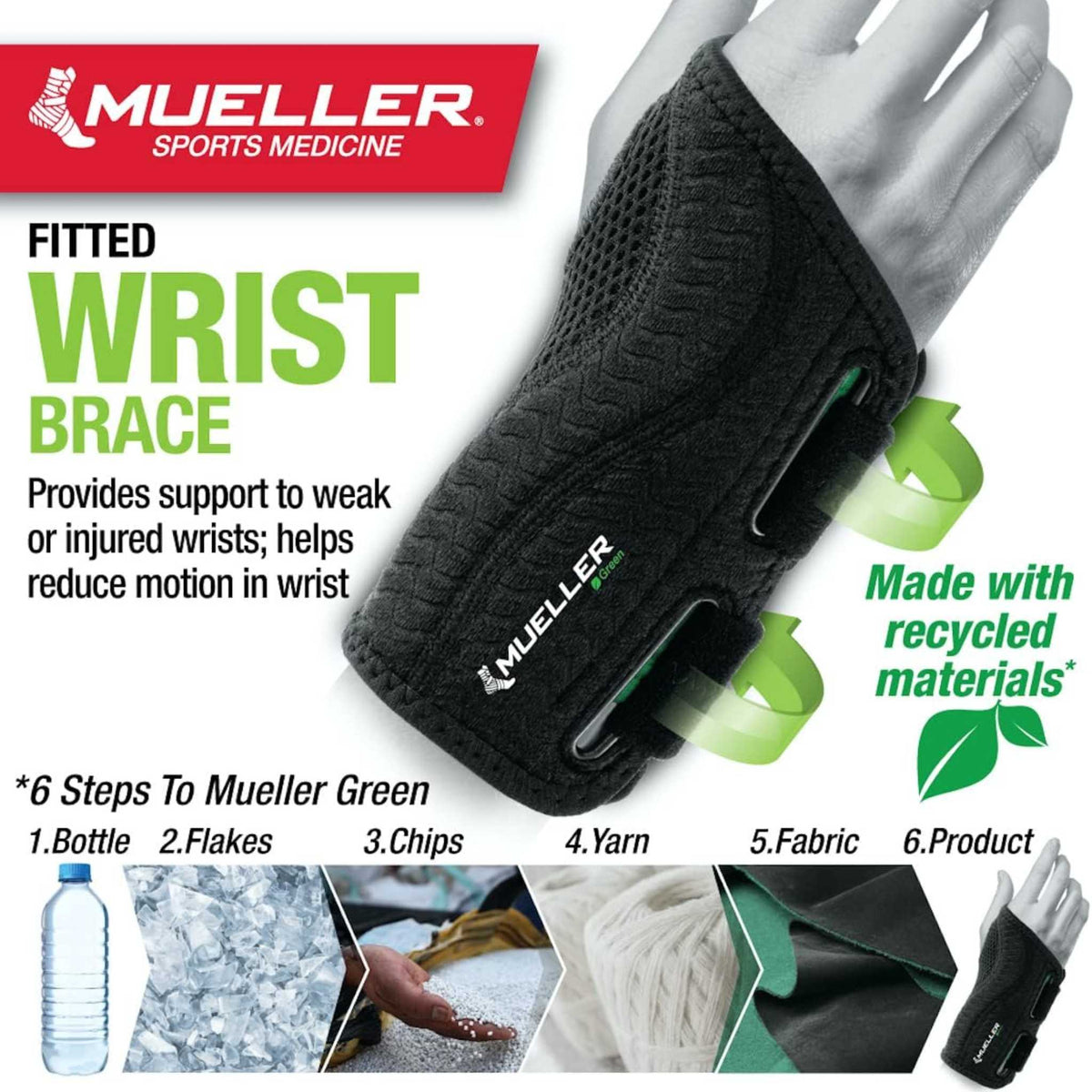 Mueller Green Fitted Wrist Brace