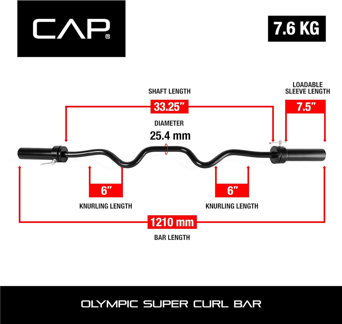 CAP Barbell Olympic Super Curl Bar