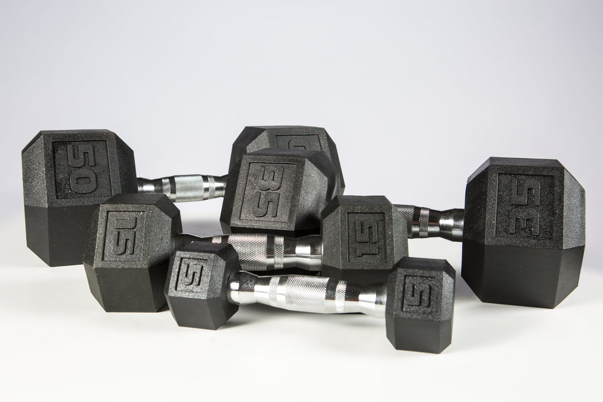 5-50lb York Premium PVC Hex Dumbbell Set