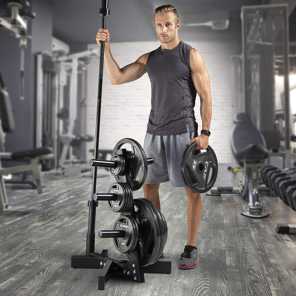 CAP Barbell Olympic Plate Tree Storage Rack