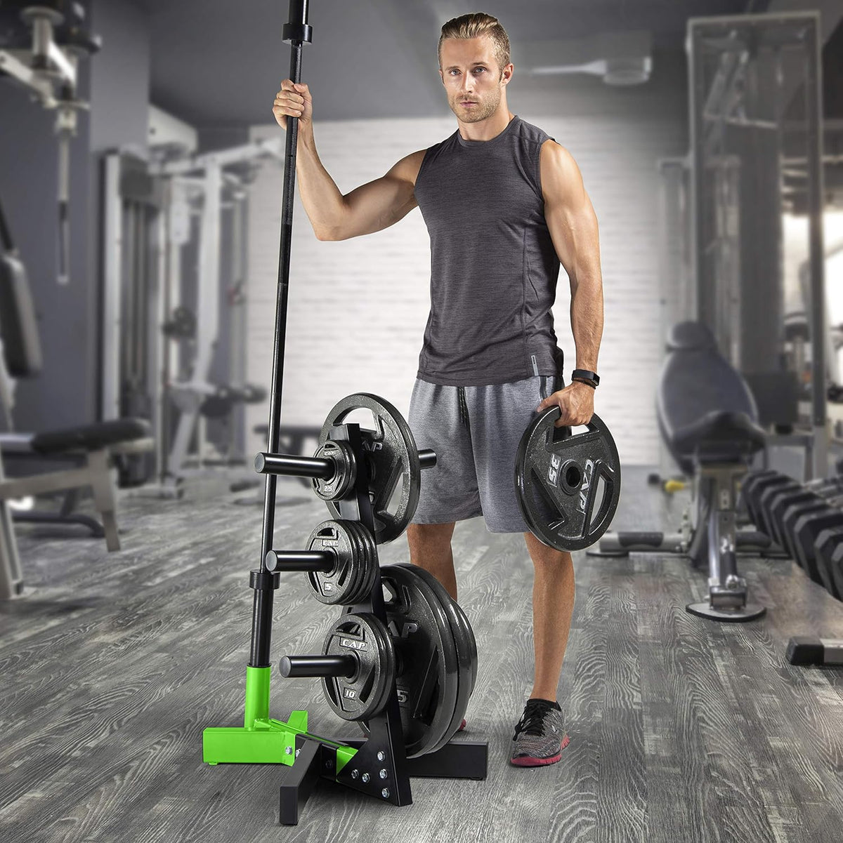 CAP Barbell Olympic Plate Tree Storage Rack