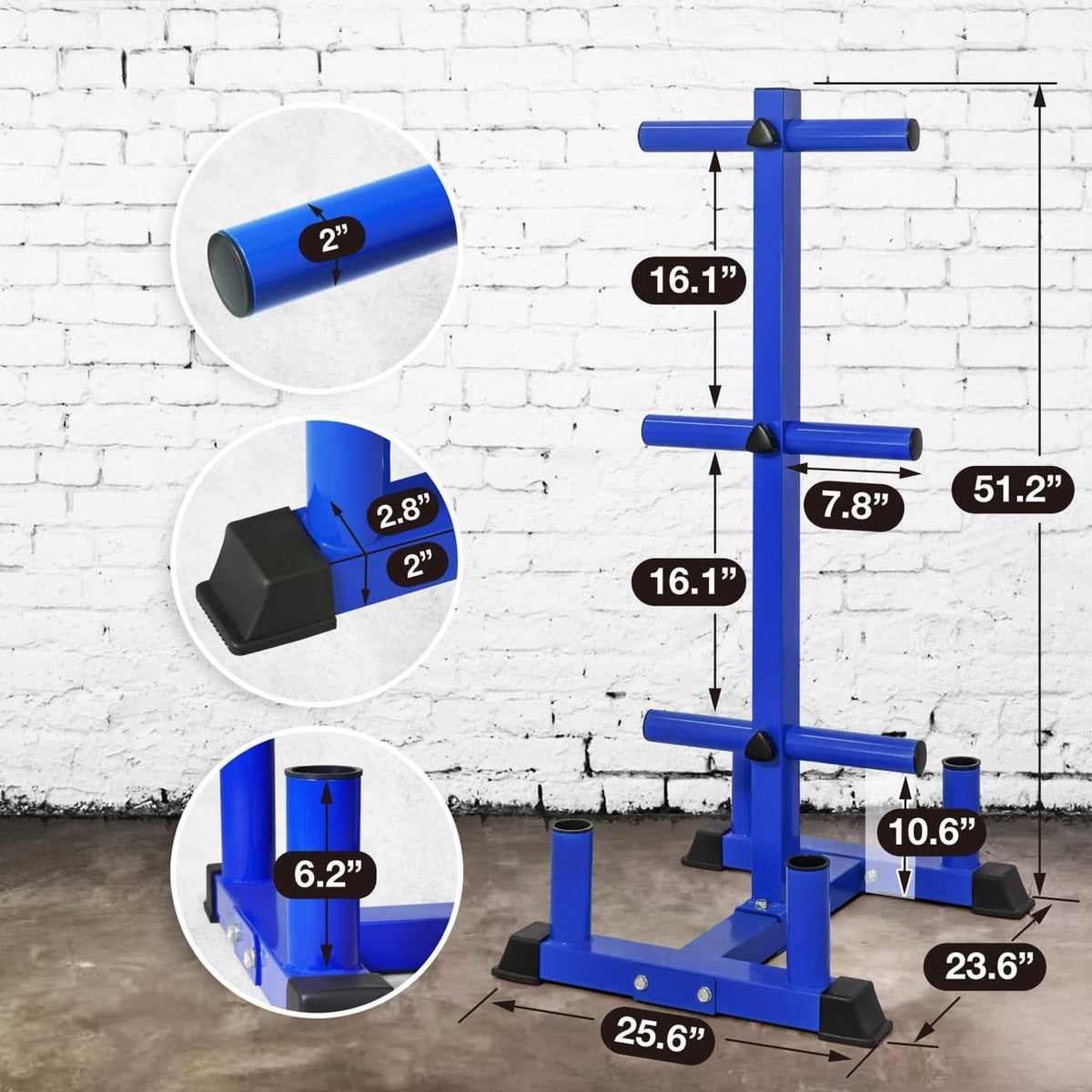 CAP Barbell Olympic Bumper Weight Plate Tree &amp; Barbell Holder