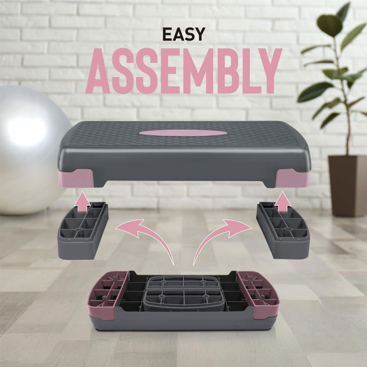 CAP Barbell Adjustable Aerobic Stepper Set with 2 Dumbbells &amp; Measuring Tape