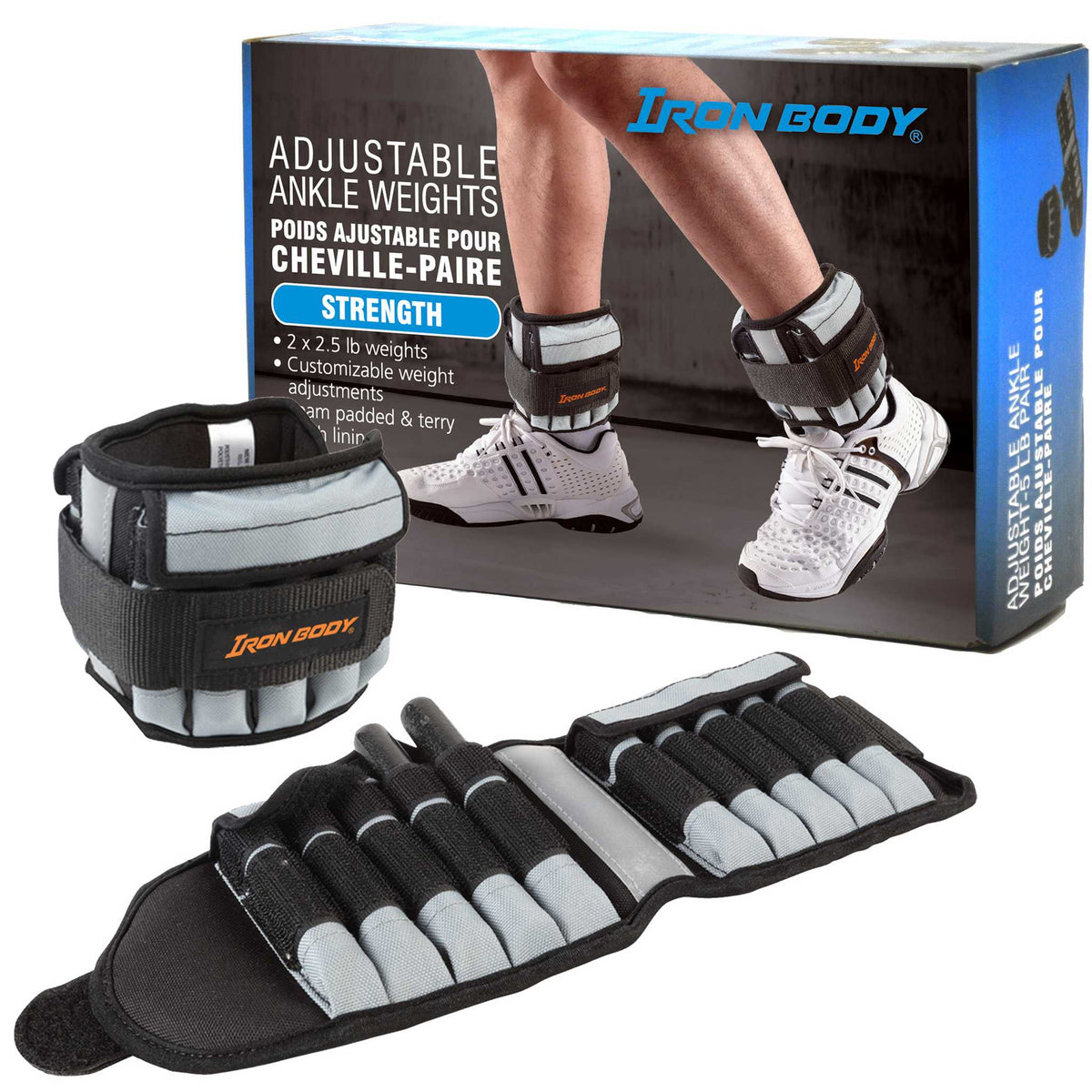 Iron Body Fitness Deluxe Adjustable Ankle Weights