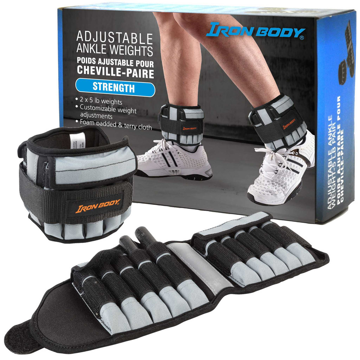 Iron Body Fitness Deluxe Adjustable Ankle Weights