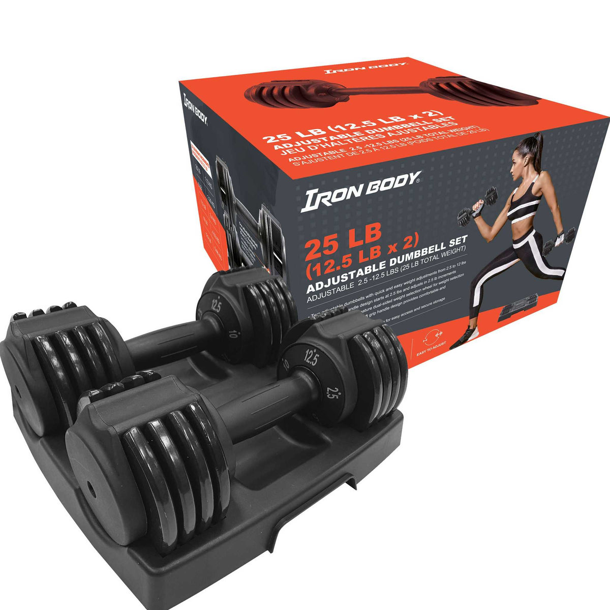 Iron Body Fitness 25 LB Adjustable Dumbbell Pair