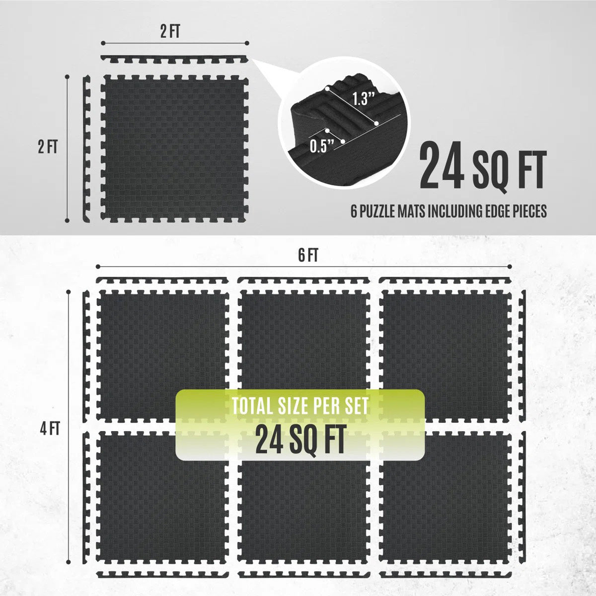 CAP Barbell Puzzle Mats (Black)