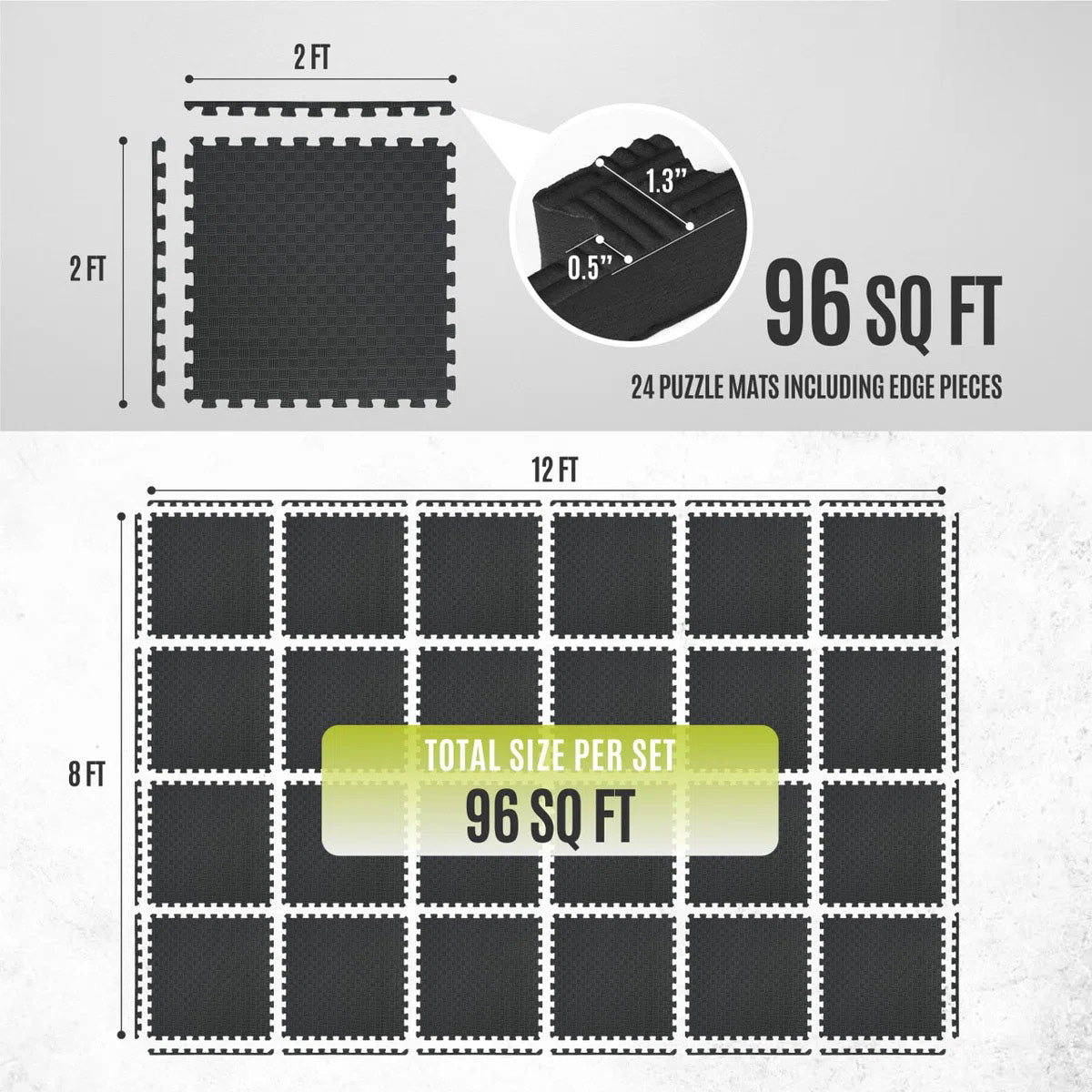 CAP Barbell Puzzle Mats (Black)