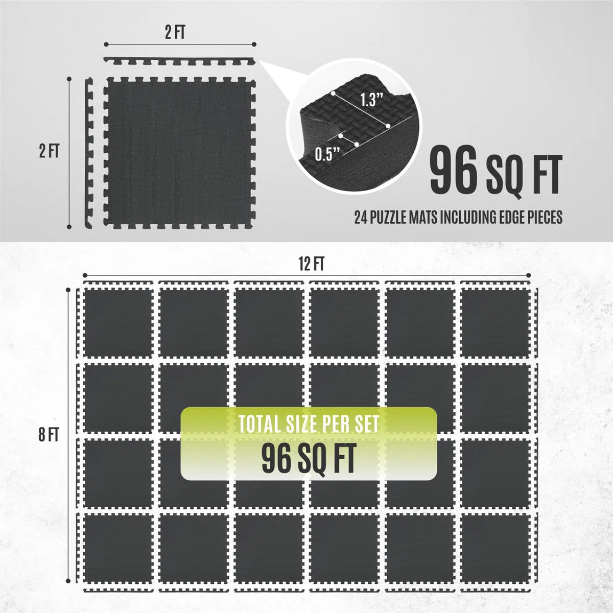 CAP Barbell Puzzle Mats (Black)