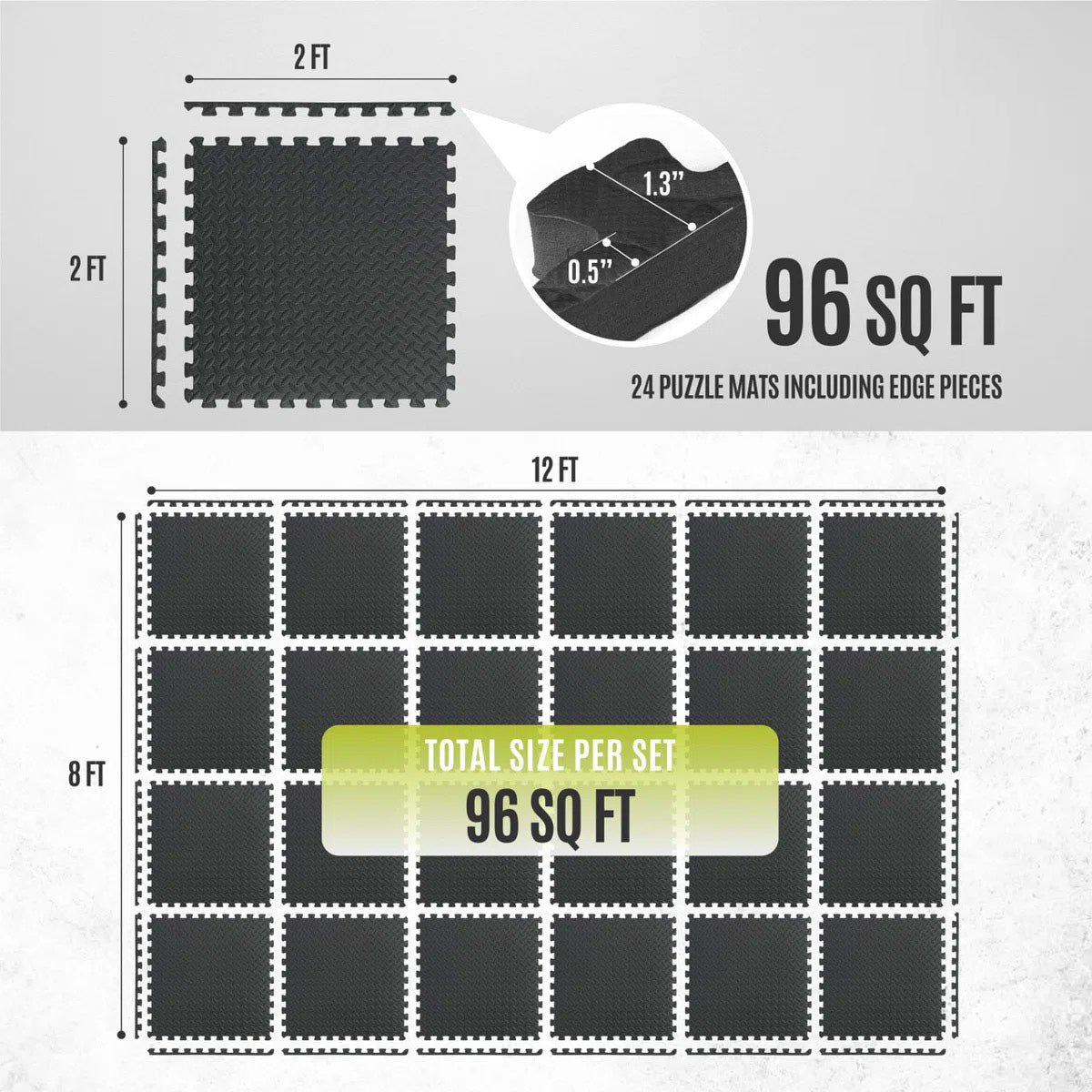 CAP Barbell Puzzle Mats (Black)