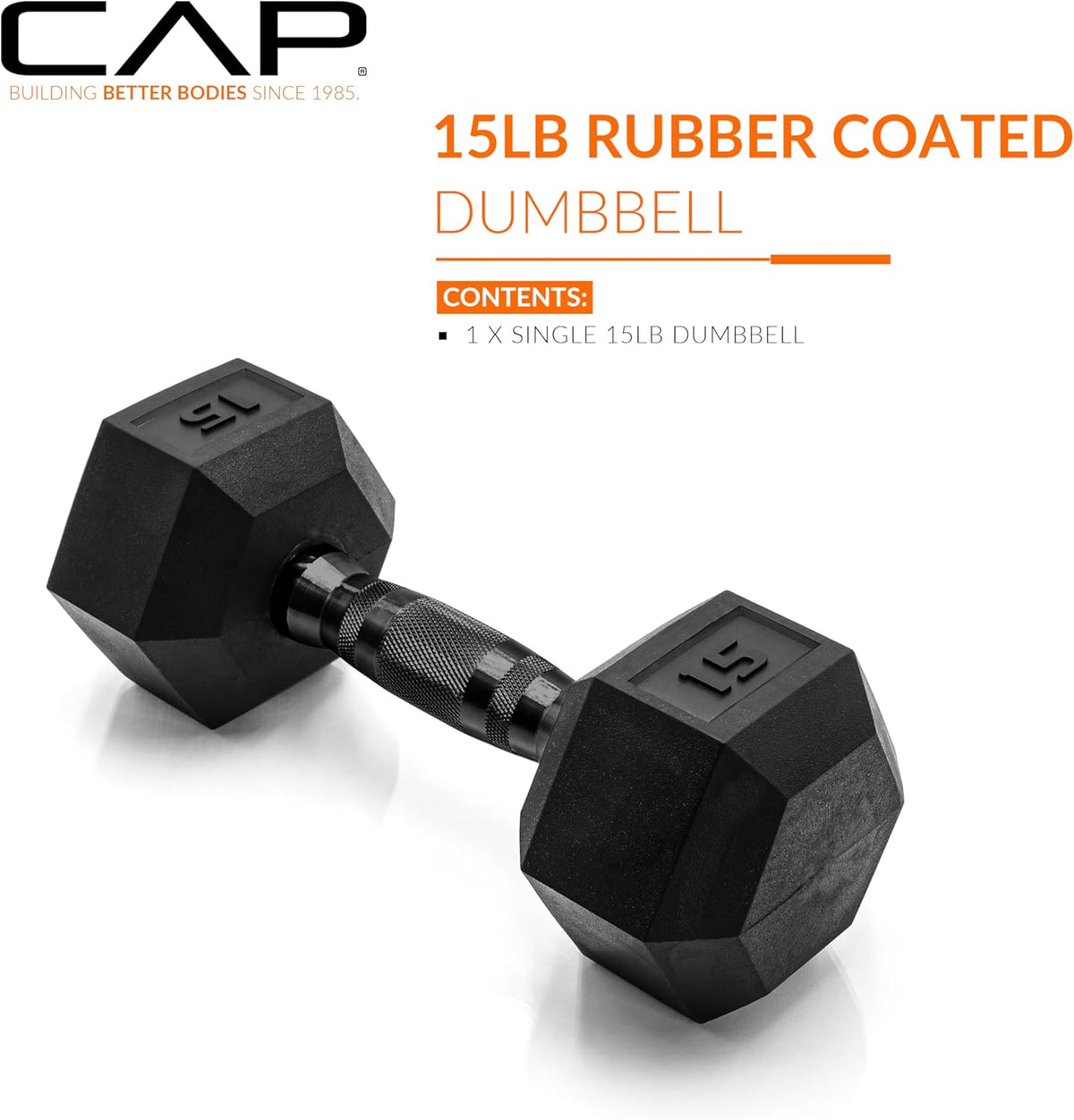 CAP Barbell Rubber Hex Dumbbells
