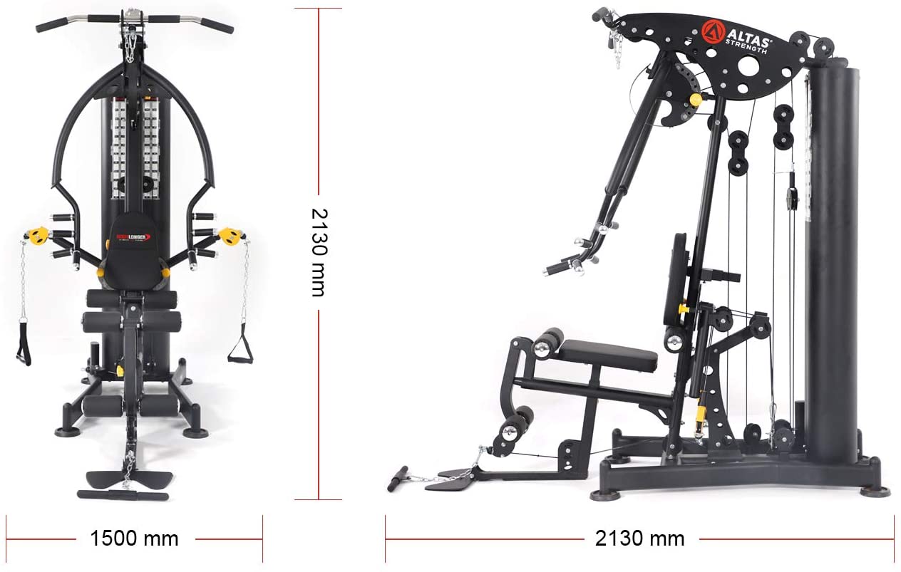 Altas Strength Multiple Function Home Gym Body Weight Training with Pulley  Press Arm Butterfly Leg Developer Light Commercial Equipment 179B :  : Sports & Outdoors