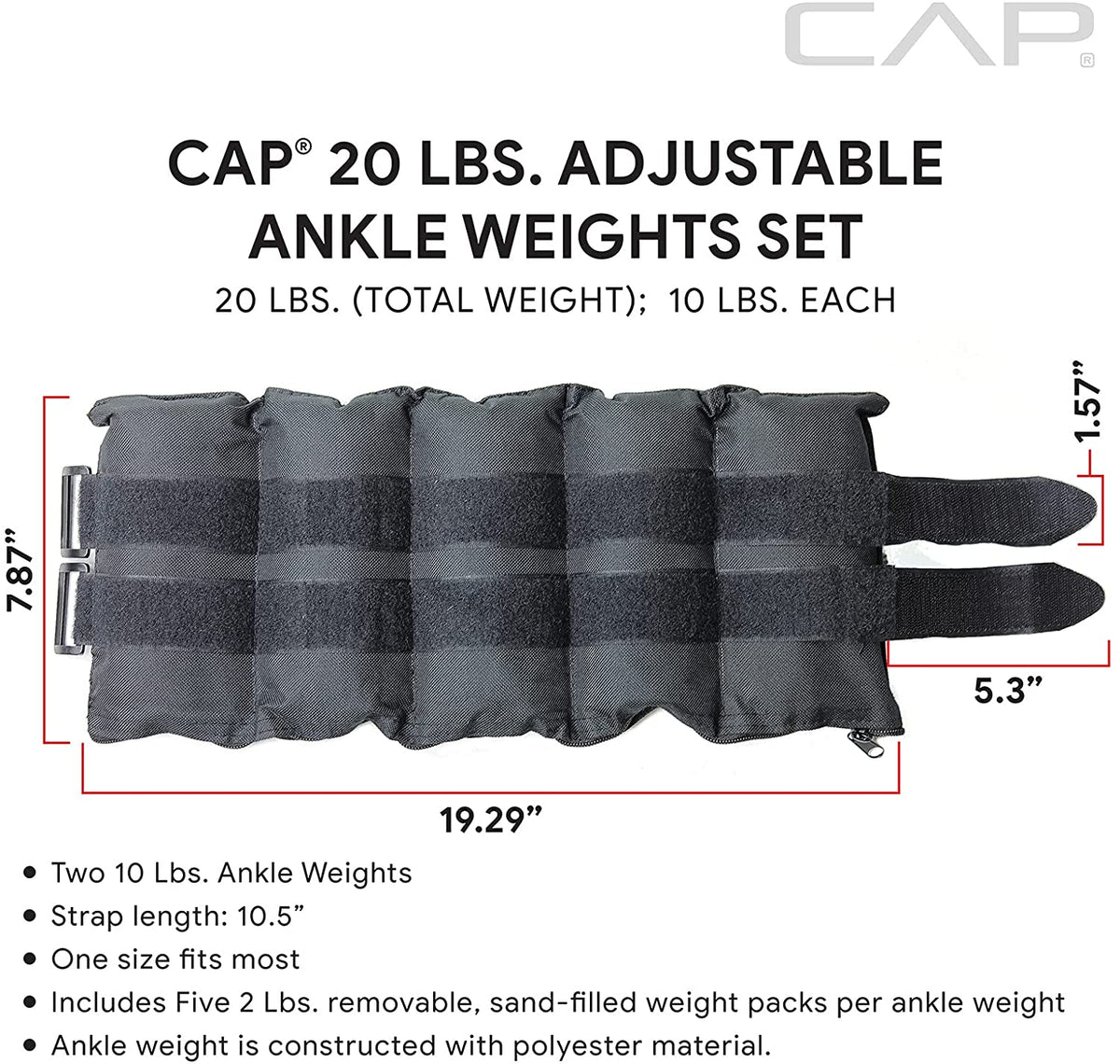 CAP Barbell Adjustable Ankle Weights