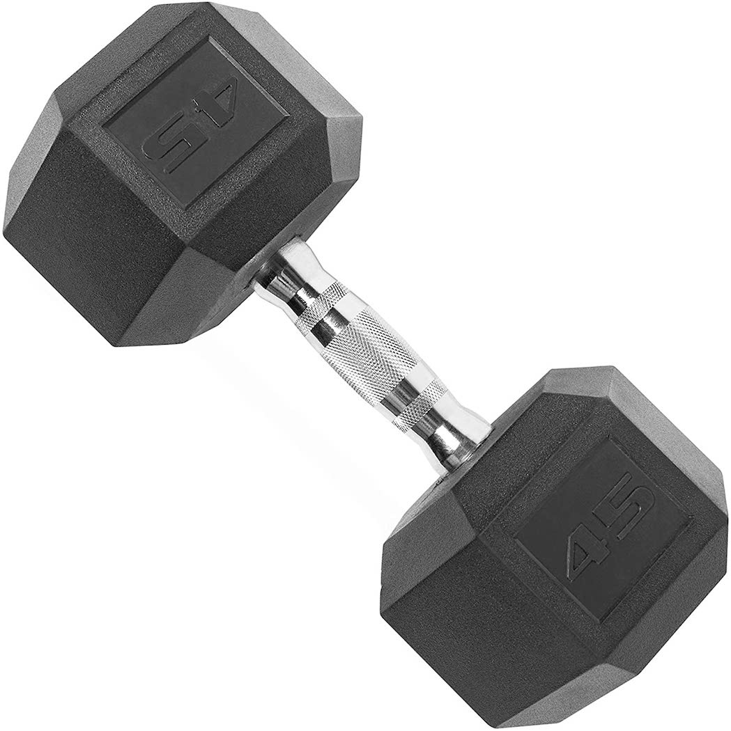 Rubber Coated Cap Lb Dumbbell CAP Barbell, 8lb Coated Rubber Hex